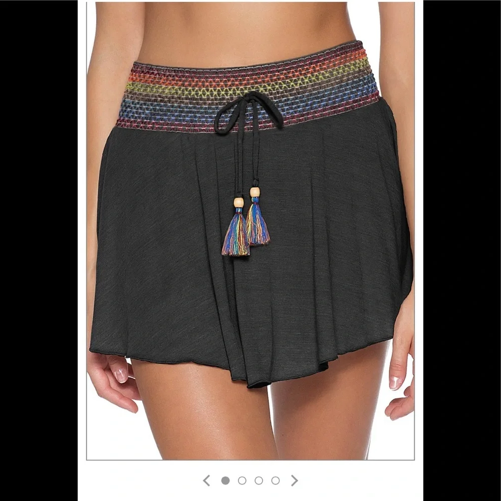 26. Soluna Swim Smocked Cover-up Skirt in Brown